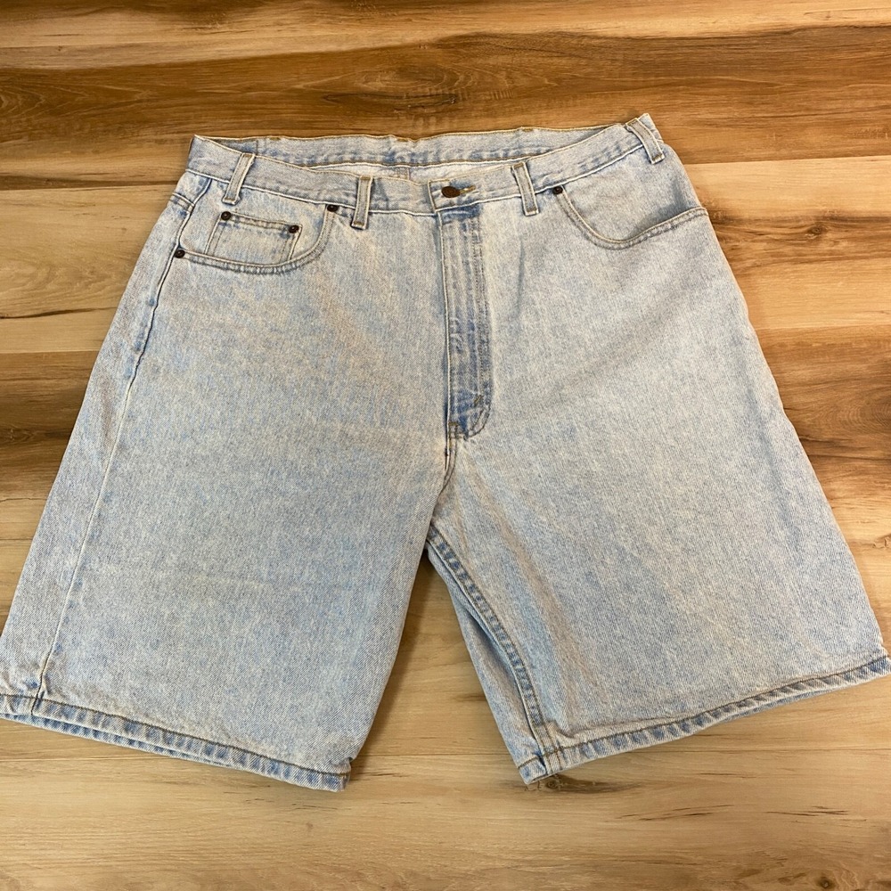 Arizona Jean Co Denim Shorts 38 Mens Vintage 90s Loose Fit Light Wash Cotton